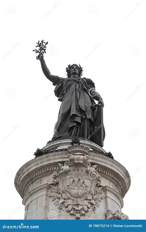 Isolated Statue of the Place De La Republique Stock Photo - Image of ...