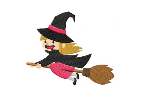 Red Halloween Cute Witch Machine Embroidery Design – Daily Embroidery