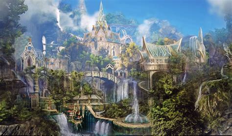 Elven Town by Nneila on DeviantArt | Fantasy landscape, Fantasy city ...