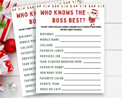 Who Knows the Boss Best, Office Party Game, Office Holiday Party Games, Office Christmas Party ...