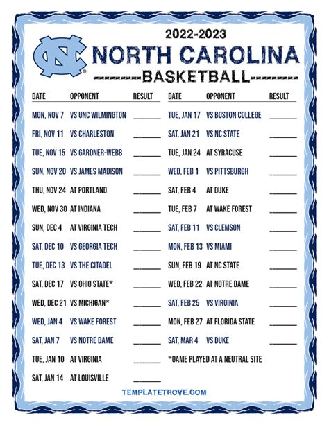 Unc Basketball Schedule 2024 Printable - Alyda Bernita