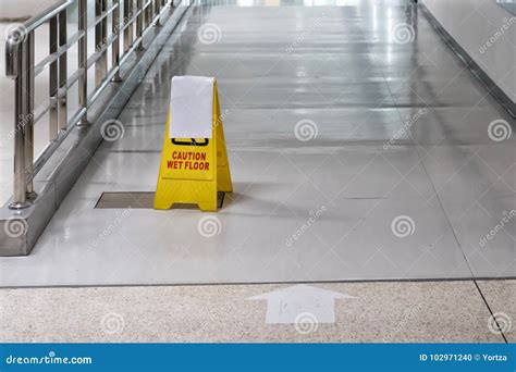 Wet floor stock photo. Image of service, showing, slip - 102971240