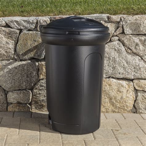 Wheeled Trash Can 32 Gallon Raccoon Proof Turn and Lock Lid Outdoor Garbage Can 51596041304 | eBay