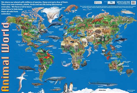 Early Years Animal World MAP/Endangered Animals World MAP School ...