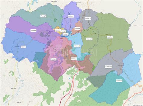 Map of Da Lat city - Lam Dong - Thong Thai Real