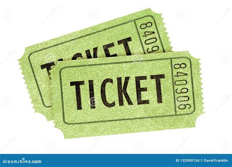 Two Green Movie Tickets Isolated White Background Stock Photo - Image ...