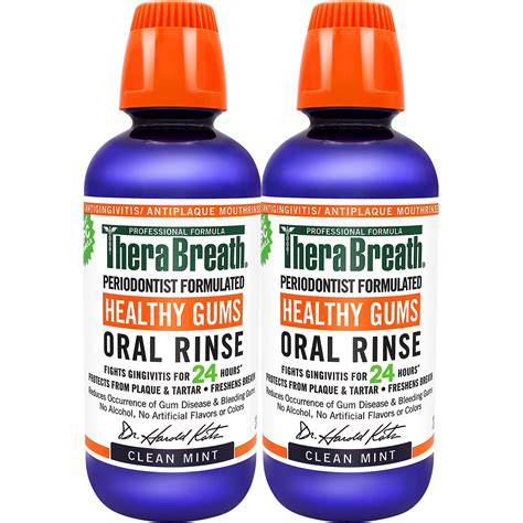 TheraBreath Healthy Gums Oral Rinse 24-Hour, CPC Clean Mint - 2 Pack ...