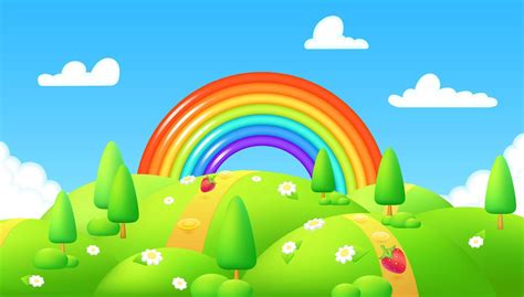 Cartoon Rainbow Background Vector Art, Icons, and Graphics for Free ...