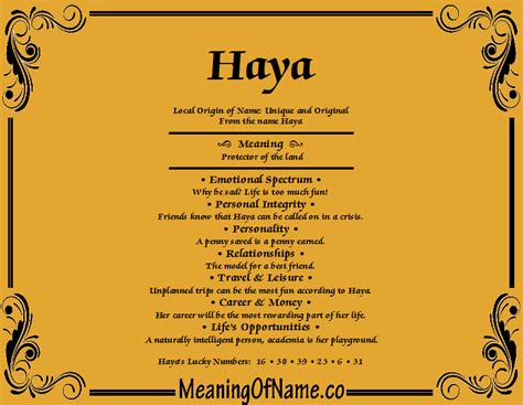 Haya - Meaning of Name