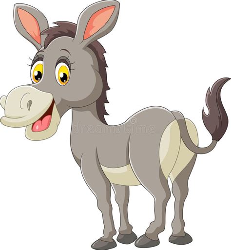 Cartoon donkey happy stock vector. Illustration of donkey - 53372127