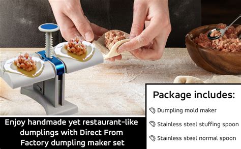 Dumpling Maker Machine - Dumpling, Momo, Ravioli, Wonton Press & Mold with Stainless Steel Spoon ...