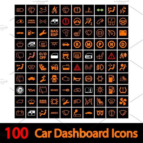 100 Car Dashboard Icons. | Icon, Car symbols, Dashboard