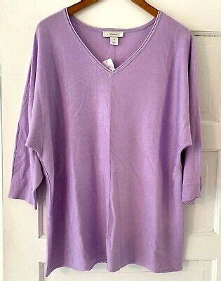 Christopher Banks Women's Blouse Top Plus Size 2X Violet V-Neck Super ...