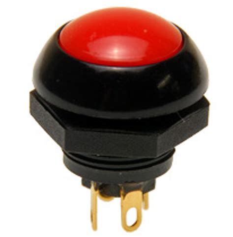 P9-113121 Otto Flush Push Button Switch, Momentary, Two Circuit, Red Button