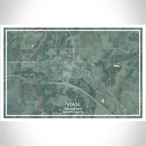 Vian - Oklahoma Map Print in Afternoon — JACE Maps