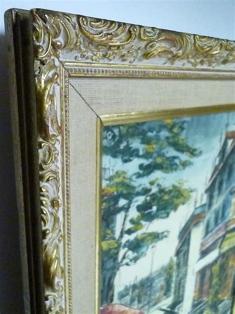 Mario Anino French Art Artwork Painting Oil on Canvas Wood Frame Ivory Gold | #1824120948