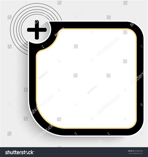 Black text box for your text plus symbol - Royalty Free Stock Vector 435862246 - Avopix.com