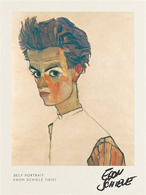 Egon Schiele Self Portrait Drawing