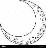 Crescent Moon Isolated Coloring Page For Kids Stock Vector Image & Art  sketch template