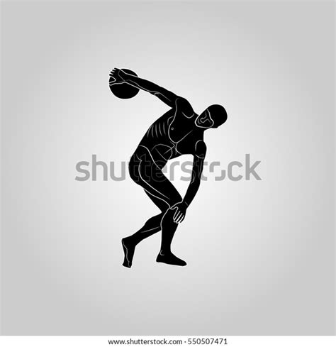 Discus Thrower Turning Throw Silhouette Stock Vector (Royalty Free) 550507471