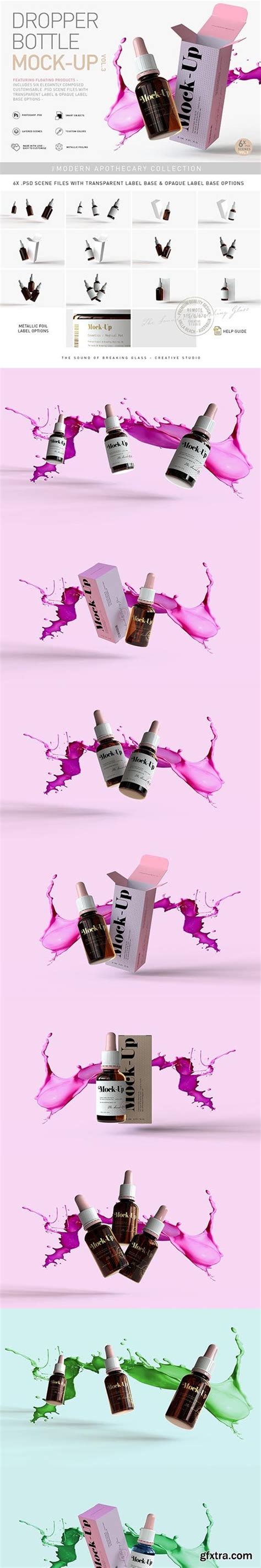 CreativeMarket - Amber Dropper Bottle Mock-Up | Vol.3 5942297 » GFxtra