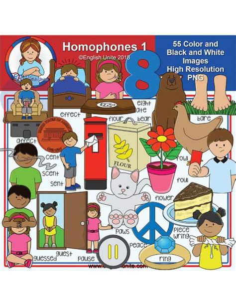 Clip Art - Homophones 1 - English Unite