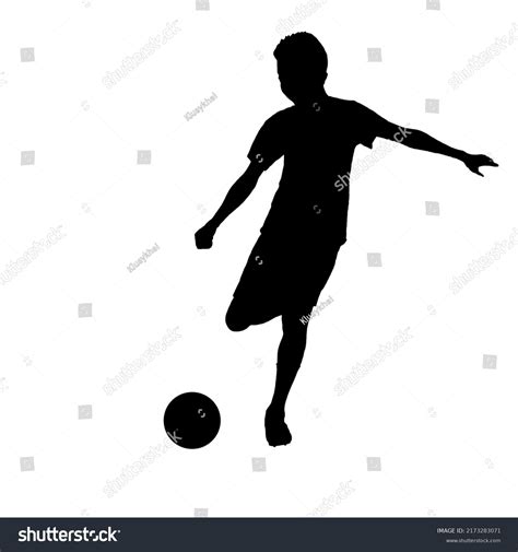 Silhouette Boy Kicking Ball Front View Stock Photo 2173283071 | Shutterstock