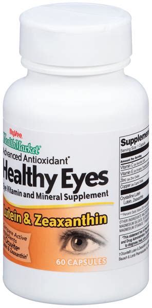 Hy-Vee HealthMarket Healthy Eyes Lutein & Zeaxanthin Eye Vitamin and Mineral Supplement Capsules ...