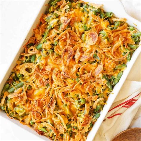 Cheesy Green Bean Casserole with Bacon - Handle the Heat