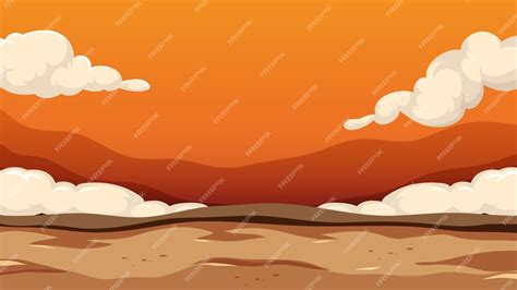 Premium Vector | Desert Sunset A Beautiful Outdoor Scene