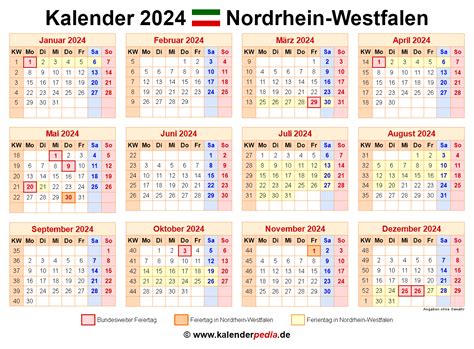 Kalender Mit Feiertage 2024 Nrw - Fredi Jo-Anne