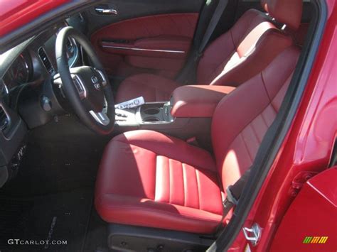 Black/Red Interior 2012 Dodge Charger R/T Plus Photo #55638503 | GTCarLot.com