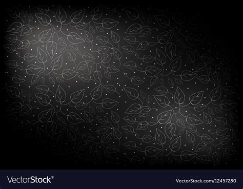 Black vintage wallpaper with leaves pattern Vector Image