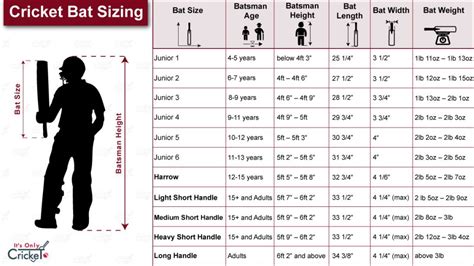 Cricket Bat Sizing Guide: How to Choose a Cricket Bat - Its Only Cricket