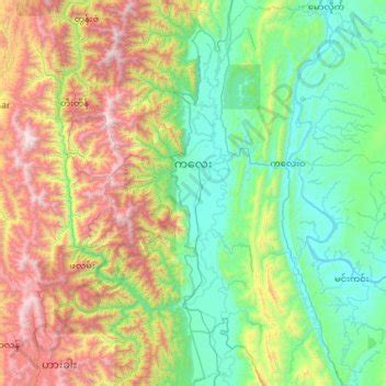 Kalay Township topographic map, elevation, terrain