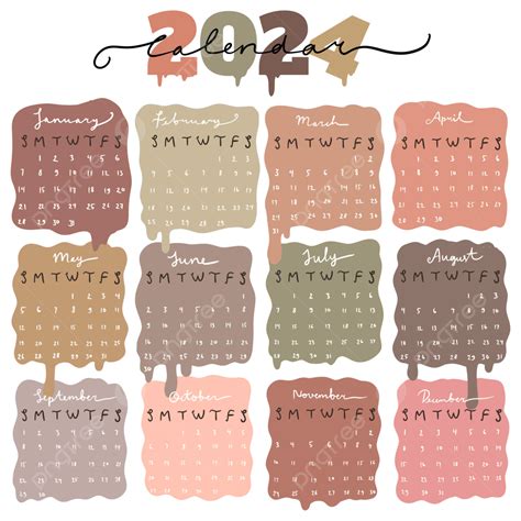 Aesthetic 2024 Calendar Handwriting, 2024 Calendar, Aesthetic Calendar, Calendar Template 2024 ...