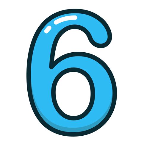 Blue, number, numbers, six, study icon - Free download