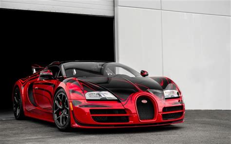 Download wallpapers Bugatti Veyron, Grand Sport Vitesse, red black Bugatti, tuning Bugatti, red ...