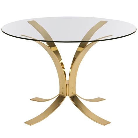 Vintage Italian Modern and Minimalistic Brassed Steel Table Base ...