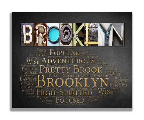 Brooklyn Meaning Name Art Gift | 4 Digital Prints – Letter Art Gifts