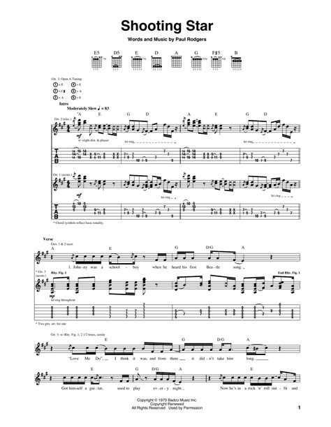 Shooting Star by Bad Company - Guitar Tab - Guitar Instructor