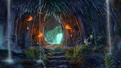 Chasm Entrance | Fantasy art landscapes, Fantasy landscape, Landscape art