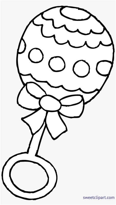 Baby Rattle Coloring Page Clip Art Sweet Unique Rattles - Black And White Baby Shower Clip Art ...