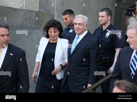 Dominique Strauss-Kahn and his wife Anne Sinclair leaving The Court 100 ...