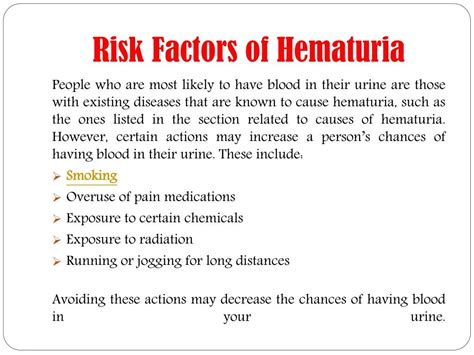 PPT - Hematuria (Blood in the urine): Symptoms, causes, diagnosis and ...