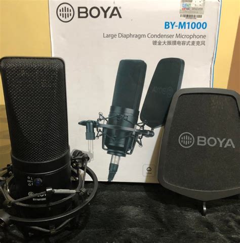 Boya BY-M1000 Large Diaphragm Condenser Microphone, Audio, Microphones ...