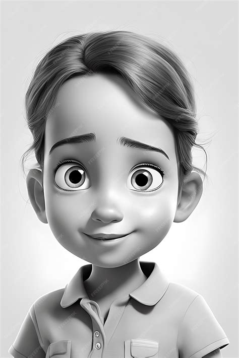 Premium Photo | Emotive child's face coloring page printable pencil sketch draft
