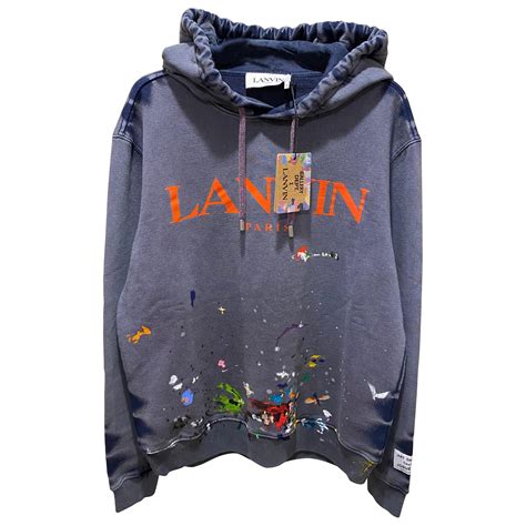 Gallery Dept x Lanvin Painted Navy Vintage Wash Hoodie Size Large at ...