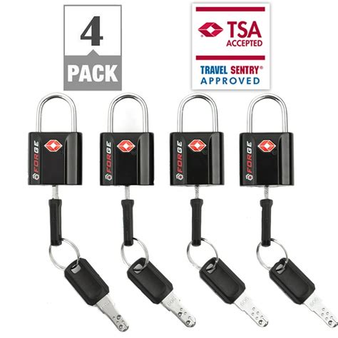 Forge - Forge TSA Approved Luggage Locks, Black 4 Pack, Ultra-Secure ...