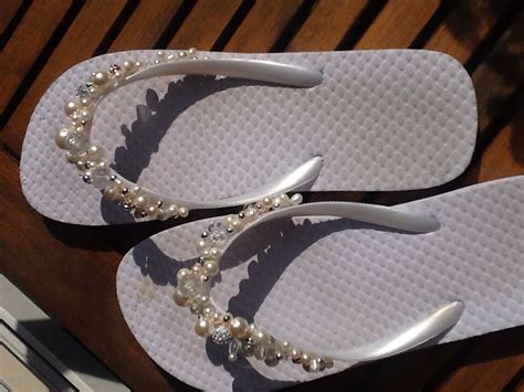 Special made for Rosalinde at her Wedding - Flipflops with Pearls. | Flip flops, Diy flip flops ...